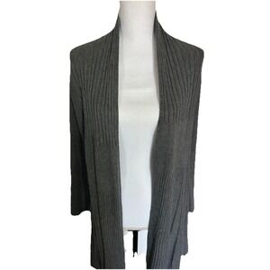 Magnolia Grace‎ HERSHA Gray Ribbed Knit Lightweight Cardigan Sweater Small NWT